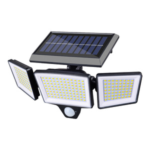 Lampione Solare <span class=keywords><strong>a</strong></span> Quattro Teste con 208 LED, Montaggio <span class=keywords><strong>a</strong></span> Parete per Esterni, con Sensore di Movimento e Induzione Corporea Rotante - Product Image 4