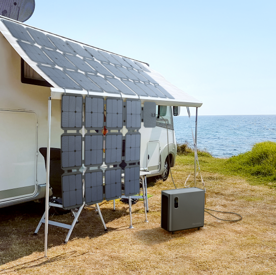 Gendome 200W Foldable Solar Panel Monocrystalline IP67 for Camper Van Emergency Power Supply