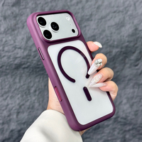 JOYPORODO B427 Coque de téléphone magnétique transparente anti-jaunissement en gros pour iPhone 17 18 Pro Max, antichoc en PC, Fundas Movil