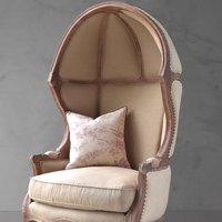 Chaise de salon rétro française Design de cage à oiseaux en coquille d'oeuf avec tissu Palace Princess Sun Style