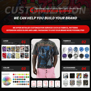 T-shirt da uomo con taglio oversize e spalle scese, stampa digitale mimetica all-over, lavaggio acido, personalizzabile - Product Image 5