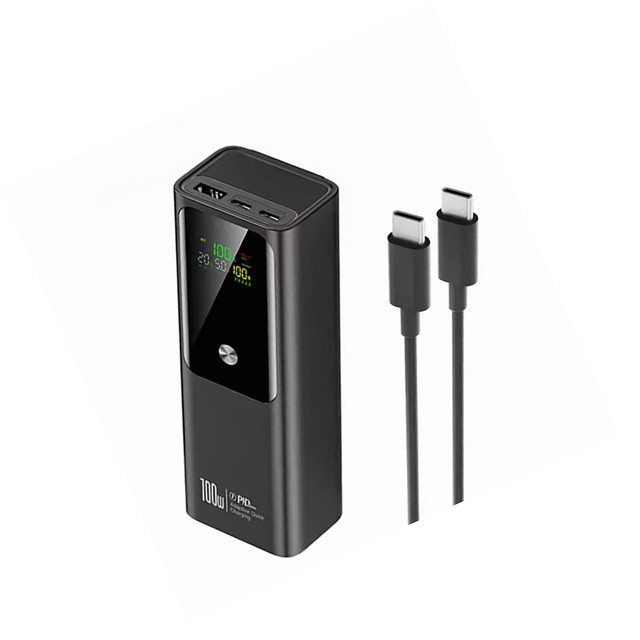 High Quality Portable Laptop Power Bank 20000mah 100W Super Fast Charging Digital Display Two Type-C Output PD Energy Bars