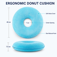 Coussin de siège en mousse à mémoire de forme bleu, à récupération lente, pour soulagement de la pression sur les fesses, pour chaise de bureau, lot en gros pour fournisseurs