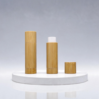 Tube de baume à lèvres en bambou rechargeable haute performance avec design personnalisé pour chambre, bureau et extérieur
