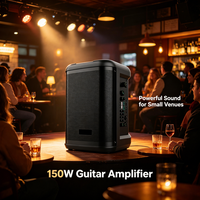 Amplificateur de guitare portable GENCE 150W Mini avec éclairage LED RGB V5.0 et télécommande pour la pratique de la guitare électrique