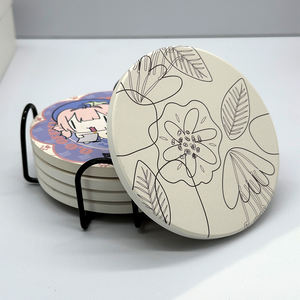 Custom logo Classic Ceramic <b>Coasters</b> Water Absorbent Tea Cup <b>Coaster</b> <b>Set</b> for Coffee Drinks Sublimation <b>Coaster</b> Table - Product Image 2
