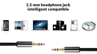 Coque métallique personnalisée, câble Audio de voiture, 0.25m 0.5m 1m 1.2m 1.8m 2m 3m, prise jack 3.5mm, Aux