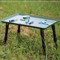 Table d'accessoires d'extérieur portable PT67088 Kit de stockage de matériel de pêche à la carpe avec fonction de levage pour petits accessoires