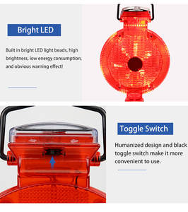 Luz <span class=keywords><strong>LED</strong></span> Solar para Barricadas, <span class=keywords><strong>Baliza</strong></span> de Seguridad Vial de Alta Visibilidad con Carcasa Impermeable para Construcción - Product Image 6