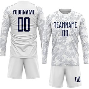 Camiseta de Fútbol Personalizada de Manga Larga Unisex, Sublimada, 180g, Absorbe la Humedad, Cuello Redondo, Nombre, Número y Logotipo del Equipo Personalizados - Product Image 1