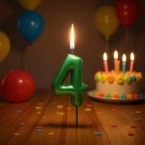 Vela de cumpleaños con forma de pastel verde, número 4, 6 cm, de cera, para decoración de fiestas de cumpleaños. - Product Image 2