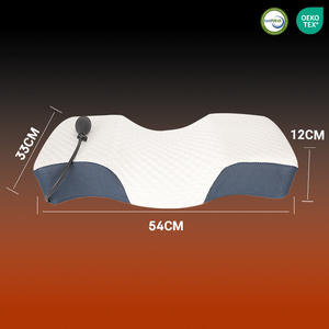 Oeko-Tex Oreiller cervical en mousse à mémoire de forme pour lit orthopédique ergonomique réglable de couleur unie blanc vente en gros pour les douleurs cervicales - Product Image 2