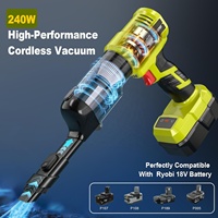 Aspirateur sans fil pour batterie Ryobi 18V, aspirateur électrique portatif avec une puissance d'aspiration de 105AW pour tapis, voiture, maison