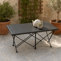 Table pliante légère en alliage d'aluminium, design moderne, hauteur réglable, résistante aux intempéries, personnalisable, pour le camping