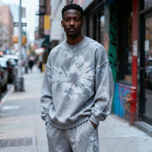 TKAN424, sudadera con tinte de corbata para hombre, Jersey personalizado de tela polar suave con logotipo de diseño de Color degradado para ropa de otoño e invierno - Product Image 1