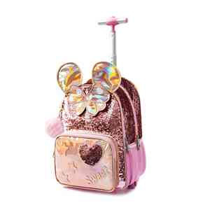Zaini <span class=keywords><strong>per</strong></span> Ragazze con Set di Valigie Trolley in Plastica con Paillettes, Set da Viaggio, Zaino Trolley Scolastico <span class=keywords><strong>per</strong></span> Bambini e Ragazzi - Product Image 3