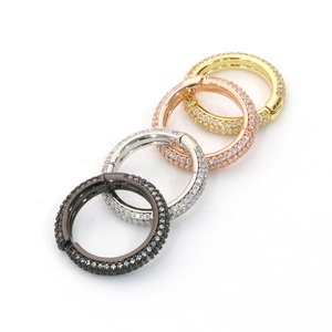 NEW Style High Quality Gold Plating CZ Micro Pave Round Shape <strong>Easy</strong> Open Spring Clasp for <strong>Jewelry</strong> <strong>Making</strong> - Product Image 6