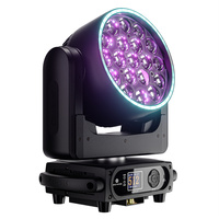 Projecteur de scène à tête mobile 19x20W RGBWAUV 6-en-1 avec zoom, pixels individuels, 7800K, DMX512, RDM pour la production de concerts