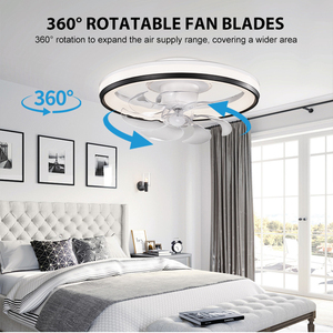 Ventilateur de plafond LED pour chambre à coucher, type de montage IPX0, décoration, moteur ABS, 5 pales, 13 pouces, avec lumière, W25008, lampe de ventilateur W25008 - Product Image 2