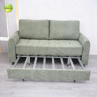 Canapé-lit capitonné à roulettes avec mousse haute densité, convertible avec USB/stockage pour salon