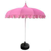 Parasol Pagode Pliable Personnalisé Imperméable en Fibre de Verre à Franges Ondulées pour Plage, Patio, Hôpital, Hôtel - Vente en Gros Usine