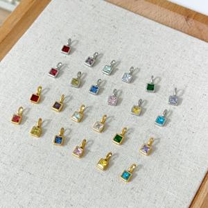 Coloré 12 pierre <span class=keywords><strong>de</strong></span> <span class=keywords><strong>naissance</strong></span> pendentif bricolage accessoire collier délicat mode femmes <span class=keywords><strong>naissance</strong></span> pierre carré coloré Zircon pendentif collier - Product Image 4