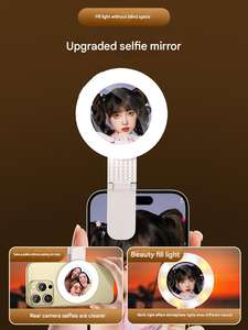 ضوء حلقي LED محمول للهاتف مع مرآة مدمجة وإضاءة سيلفي إضافية وميزة الشحن لتصوير فيديوهات تيك توك والمدونات والتصوير الفوتوغرافي - Product Image 3