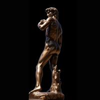 Statue d'ange occidental en cuivre de taille réelle, célèbre sculpture en bronze de la tête de David de Michel-Ange avec ailes, pour jardin