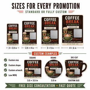 Autocollants à gratter personnalisés en couleur pour les programmes de fidélisation des cafés, les promotions commerciales et les cadeaux - Product Image 4