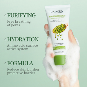 Limpiador Facial de Aminoácidos de Frijol Mung <span class=keywords><strong>BIOAQUA</strong></span> OEM, <span class=keywords><strong>Espuma</strong></span> Orgánica de Limpieza Profunda, Lavado Facial Suave, Productos para el Cuidado de la Piel - Product Image 2
