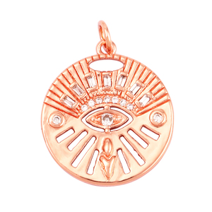 Colgante esmaltado de mal de ojo, Zirconia cúbica chapada en oro real de 18 quilates, CZ pavimentada, collar de joyería, pulsera, accesorios, suministros <span class=keywords><strong>L29</strong></span> - Product Image 4