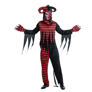 Disfraz de payaso de Halloween para adultos, nuevo disfraz de payaso de espalda al alma