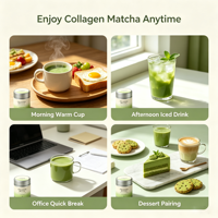 Bohong OEM Marque Privée Thé Vert de Qualité Cérémoniale Saveur Collagène Poudre de Matcha Boîte de Matcha 30g 3A-6A Matcha