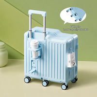 Valise enfant mini en gros, matériau ABS+PC, 4 roues pivotantes, bagage cabine avec siège bébé, valise à roulettes à monter