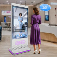 Sinmar 360 °   Kios Layar Sentuh Digital Interaktif LED Base 55 Inci Smart AI Human Touchscreen untuk Periklanan