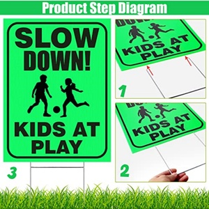 Señal de Seguridad para Niños y Mascotas, Señal de Precaución Infantil para Calle, Jardín, Vecindario, Material PP, Servicio de Corte a Medida - Product Image 5