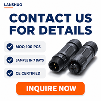 Connecteur mâle-femelle M12 étanche IP67 en nylon et laiton 10A pour applications automobiles extérieures