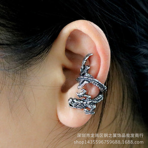 Pendientes yunnique con forma de dragón, estilo punk rock, de plata tibetana, para hombres y mujeres - Product Image 2