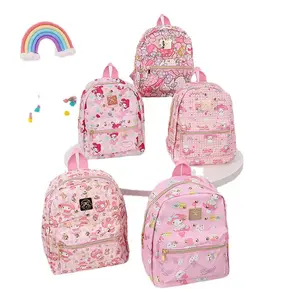 Ransel kulit PU ransel perjalanan kucing melodi perempuan ransel merah muda cantik lucu grosir DHF373