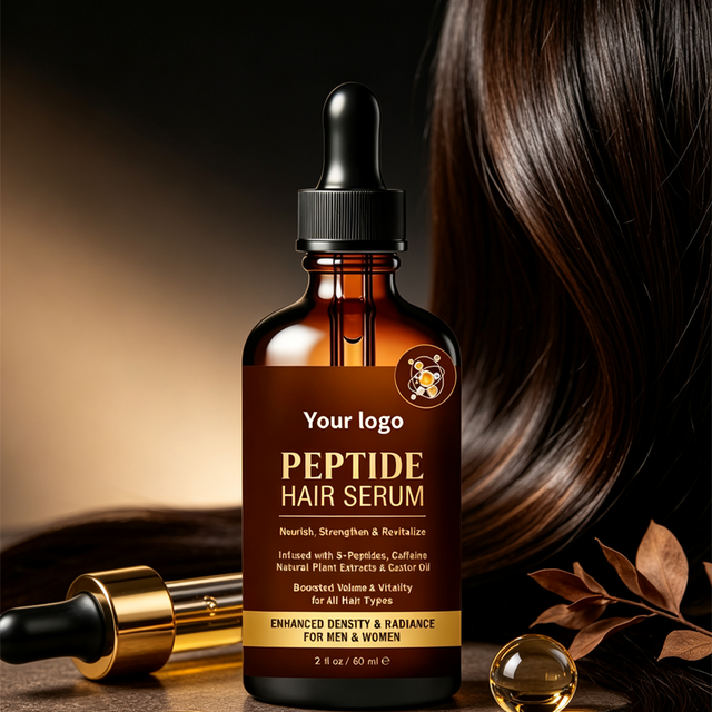 Peptide Hair Serum Caffeine Castor Oil Nourishing Strengthening Repair Revitalize Fuller Volume Men Women 60Ml