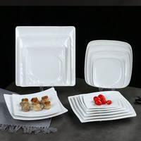 Vaisselle de restaurant incassable en gros servant une assiette à dessert en mélamine carrée blanche de 8.5 pouces