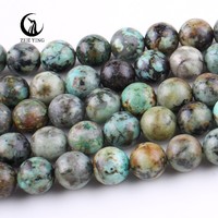 Perles de turquoise d'Afrique Zhe Ying 6 mm, 8 mm, 10 mm, pierres naturelles, perles de turquoise d'Afrique pour la fabrication de bracelets