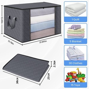 Quilt מתקפל & בגדים שקית אחסון תיק לחות מארגן עם חומר בד dustproof בד winding עבור ארון בגדים - Product Image 5