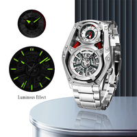 Mouvement à quartz japonais PC10 + montre de luxe à mouvement automatique chinois Montres personnalisées lumineuses Montres mécaniques à double roue