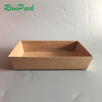 Plateau pour chien en papier kraft personnalisé avec logo imprimé de boîtes rigides pour hot dog à emporter avec laminage mat et gaufrage