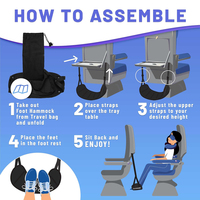 Portable premium voyage Accessoires Réglable Hauteur Pied Repose-jambes Bureau repos avion pied hamac mousse à mémoire