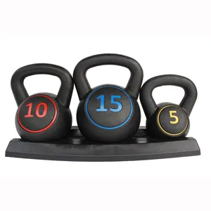 3-Piece Workout Kettlebell for Home Gym Exercise Strength Training Weight Loss 10kg Kettle Bell Fitness for Men