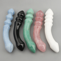 Haute qualité guérison rose quartz cristal jade sculpté massage yoni gode baguette pour les femmes