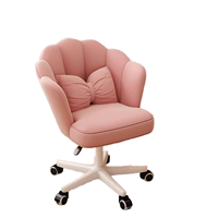 Chaise de maquillage portable en métal moderne de luxe léger pour chambre à coucher, tabouret de coiffeuse, chaise pétale pour la maison