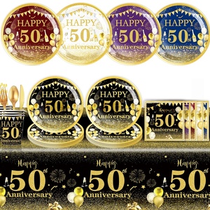 Vajilla Personalizada para Fiestas de Cumpleaños y Aniversarios HLC 70, 80 y 90 Años: Servilletas de Papel, Platos de Papel, Mantel y Decoración - Product Image 3